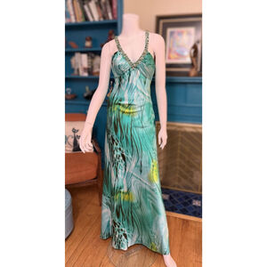 DAVID'S BRIDAL Prom Dress Size 4 Teal Black